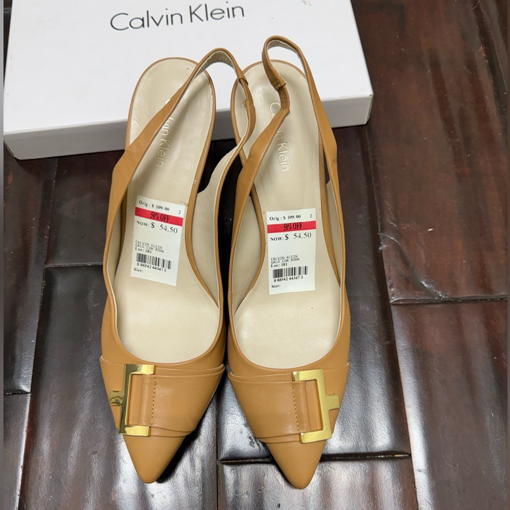 Calvin Klein Brown Slingback Heels